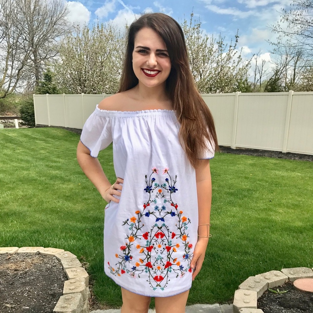 Tory Burch Off-The-Shoulder Floral Dress